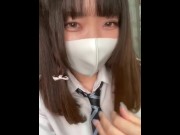Preview 2 of 【みゆの妄想】女子校生の制服で彼氏と電話エッチVideo call SEX with schoolgirl Miyu