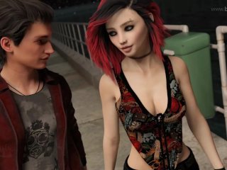 Rebel teen with perfect tits shows off her naked body at the beach