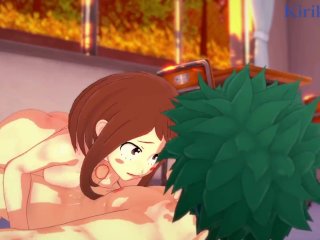 Ochako Uraraka and Izuku Midoriya have intense sex in the classroom. - My Hero Academia Hentai