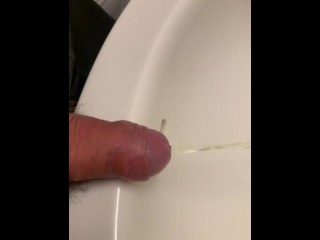 Close up Dick Peeing in Sink