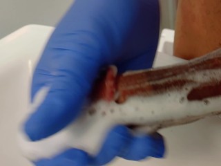 Light Speed Dick Beating with Soapy Glove!
