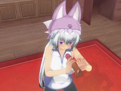 3D HENTAI Step sister gently jerks off her stepbrother's cock