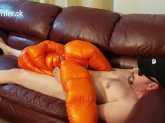 Fetish Leather Sofa Humping With North Face Down Jacket Ends With Cum Covered Nylon. - Screenshot 16 of 16 - Fetish