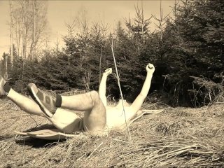 Gymnastic Muscle Legs with nude Crotch