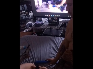 Body Massager used to make Slut Cum while Watching herself