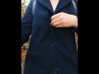Boobwalk: V-Shirt and Coat. Vertical