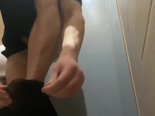 My boss during lunch ordered me to put on tights and cum in a condom.After that he fucked me