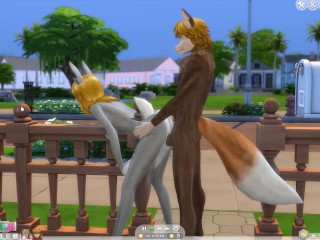 Wolf and Bunny Sims 4 Furry Earth Day