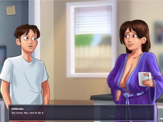 visual novel, cartoon, hot brunette, adult visual novel