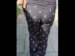 Thick Booty Latina Teasing Sexy Walk on Public Street in Tight Pants - Visible PANTY Line CANDID