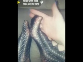 toes, nails, hands, fishnet stockings