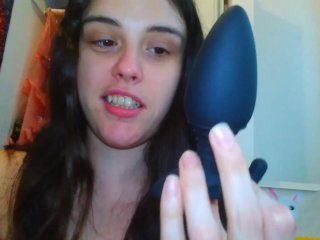 anal toys, solo female, deep anal toys, hush