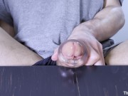 Preview 5 of Fucking pocket pussy with bottom view - Big cumshot (4K - 60FPS)