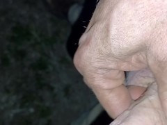 Outdoors touching my cock