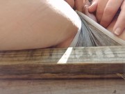 Preview 2 of Public nudity playing with my pussy spread wide open on the front porch