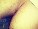 Extreme Close up on my Hairy Asshole Riding a Big Black Dildo - Vince_wt