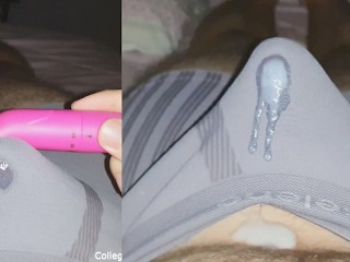 Masturberen Met TWEE Vibrators, Klaarkomen Door Ondergoed, Sperma in Boksers
