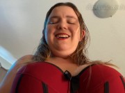 Preview 6 of Domme Marie Rides you - POV Three BBW Orgasms - 38G Torpedo Bra and WeVibe