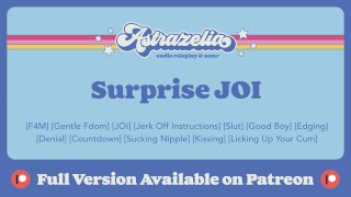 [Patreon Exclusive Teaser] Surprise JOI [Jerk Off Instructions] [Gentle Fdom]