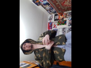 The hungry soldier returned from service