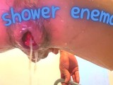 Shower enema, routine before anal play.