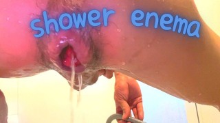 Shower enema, routine before anal play.