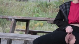 I MASTURBATE WITH YOU(2# ASMR)EXHIBITIONIST masturbates at the PARK while HUSBAND FILMS (EROTIC STORY)