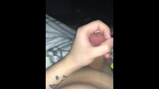 Teen rubbing his big cock 