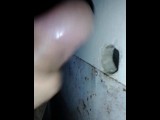 Cruising glory hole in public urinal 1