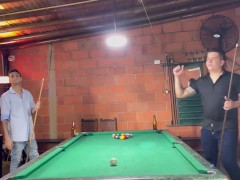 Video Cuckold bets  beautiful wife in a billiard game to pay a debt
