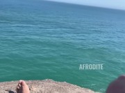 Preview 2 of BRAZILIAN GIRL AFRODITE GIVES BLOWJOB AT A DANGEROUS VIEWPOINT ON A PARADISE BEACH
