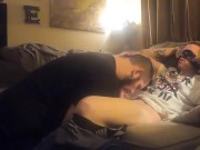 Preview 2 of Straight Thug Gets Big White Cock Sucked While Blindfolded - JohnnyTrigger