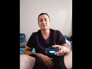 I was Playing Play Station, so I get Horny and Start to Masturbate and come on my Hand LOL