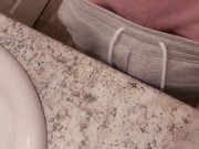 Preview 3 of I was so horny I came all over my parents bathroom counter at night. Listen to me moan softly!