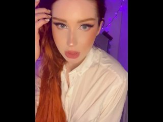 vertical video, red head, female orgasm, verified amateurs