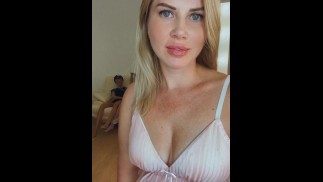 Sweet snow maiden with tender lips came to visit