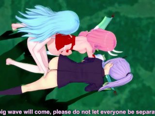 Shuna and Shion ambush_Rimuru in the_hot springs The time I got reincarnated as a slime Parody