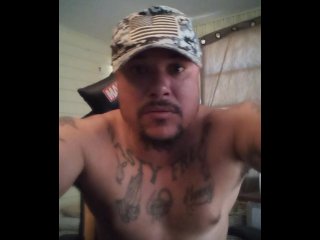 Military veteran teasing and jacking off sexy cock part 4 (bouncing ass on dildo)