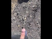 Preview 2 of Peeing and Jerking Off In Nature, Public