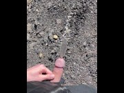 Preview 3 of Peeing and Jerking Off In Nature, Public