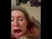 Preview 1 of Shooting Cum in Milfs mouth using stretcher