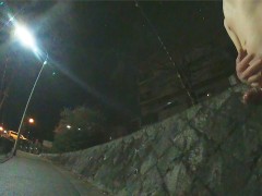 Walking around an apartment complex from a small park with a naked erection & a bit cum _ 220112
