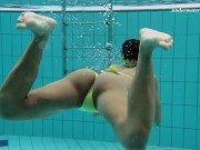 Preview 5 of Yellow neon bikini big tits babe underwater Zlata