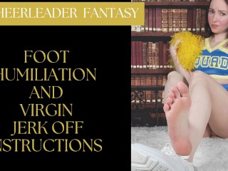 Злая болельщица - Унижение ног и девственница JOI