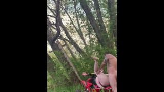 Fucking in the woods on an ATV!!