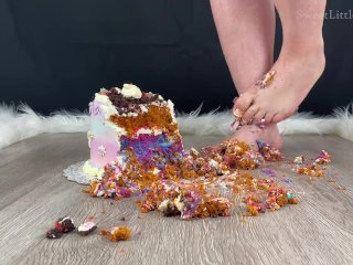 sploshing, wam, toes, cake