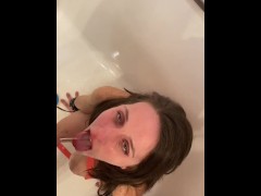 Lana Amira - Filling mouth with piss for the first time