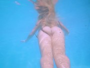 Preview 2 of I’m tempting old rich guys in public swimming pool | PUSSY WANKING UNDERWATER