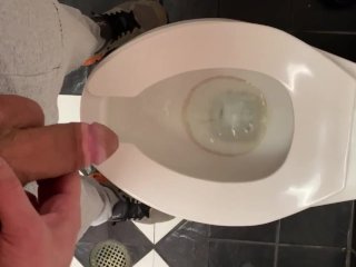 bladder shy, amateur, public restroom, fetish