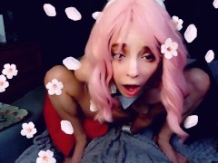 Любуйся моей сакурой и мной, скачущей на дилдо 10/16